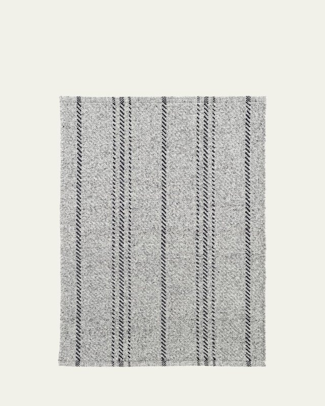 Melange Stripe Grey/Black Handwoven Indoor/Outdoor Rug, 10' x 14'